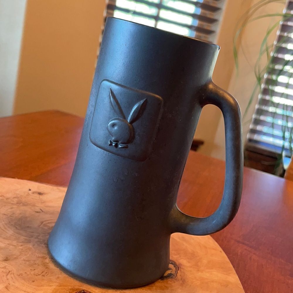 Playboy Embossed Charcoal Frosted Stein